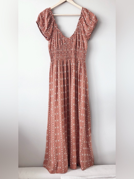 Patrons of Peace Dresses & Skirts - Patrons of Peace Smocked Boho Maxi Dress Geometric Print Women’s Medium long
